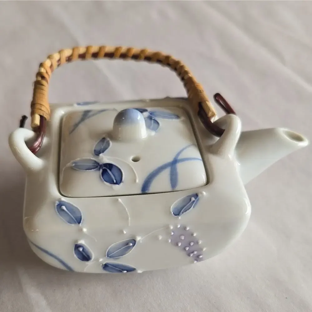 Vintage Arita Japan Blue & White Porcelain Dobin Teapot Sake Pot Hand Painted 惣